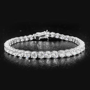 Princesse Cut Tennis Bracelet De Luxe Bling Déclaration Fine Chaîne Unisexe Coupe Carrée Cubique Zircone Diamant Style Bracelets - Product Image 1