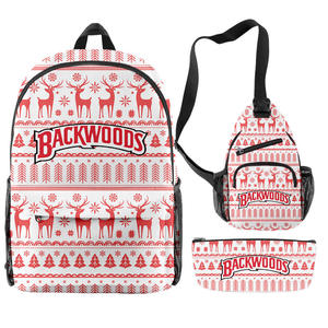 Conjunto de Mochila TITAN TREAD WEAR con Diseño Navideño Backwoods, Bolso Bandolera y Bolsa Pequeña, Color Azul Claro - Product Image 4