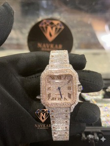 Reloj Automático Navkar con Diamantes, Diseño Plateado, Caja Rectangular de 38 mm, Reloj de Zafiro con Manecillas Luminosas, Reloj de Lujo Unisex - Product Image 4