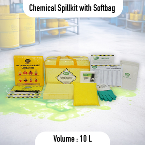 Chemical Spill Kit 10 Liter with Soft Bag Compact Chemical Spill Response Absorbent Kit for Vehicle Workshop Laboratory spill - Product Image 1