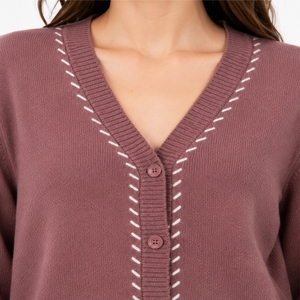 Women <b>Sweater</b> V Neck Knit <b>Cardigan</b> Stylish Comfortable Warm Premium Casual <b>Cardigan</b> <b>Sweater</b> Contemporary Apparel For Women - Product Image 4