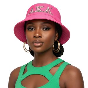 Sombrero de Pescador Rosa Bordado para Mujer, Casual, para Exteriores, Protección Solar, Talla Grande 61CM, Ajustable, Elegante, para Uso Diario - Product Image 1