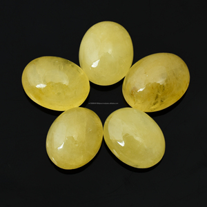 อัญมณีทรงรีแบบเรียบสีเหลืองธรรมชาติขนาด9x12มม. อัญมณีหลวมสำหรับทำสร้อยคอสร้อยข้อมือต่างหูเครื่องประดับ - Product Image 1