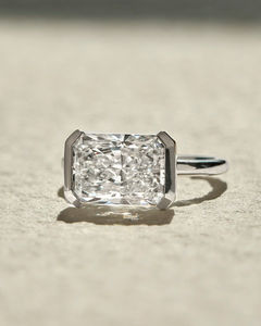 IGI Lab Grown Radiant Cut Diamond Vintage 14K Amarillo Boda/Anillo de compromiso Unisex Fine White Gold Anniversary Party-Worthy - Product Image 3