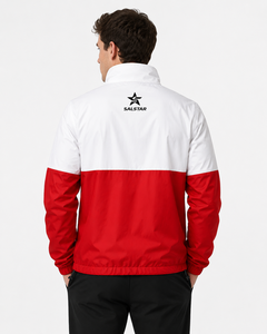 Custom <b>Men</b>’s Sports Track <b>Jacket</b> Full Zip Windbreaker Two Tone Red <b>White</b> Trending <b>Jacket</b> Polyester Athletic Teamwear <b>Jacket</b> - Product Image 4