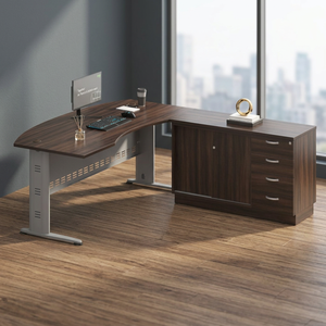 Bureau de direction moderne et élégant de 1,80 m avec plateau en bois mélaminé, système de bureau autonome AY - Product Image 4