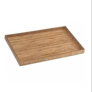 Plateau de service rectangulaire en bois massif Vellwood, design minimaliste, durable, type assiette, ensemble de plateaux de service en bois faits à la main - Product Image 3