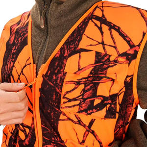 Chaleco de Caza sin Mangas para Hombre, Color Naranja y Negro, Estampado de Árboles, Transpirable, de Poliéster, para Otoño - Product Image 6