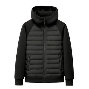 Veste d'hiver pour homme, veste matelassée en duvet, veste légère rembourrée, veste d'hiver imperméable, veste hybride d'hiver, veste à capuche matelassée - Product Image 1