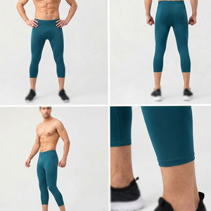 Leggings de compression pour hommes à taille élastique mi-haute, vente en gros, prix abordable, service OEM, tenue de sport durable, coupe décontractée et ajustée - Product Image 5