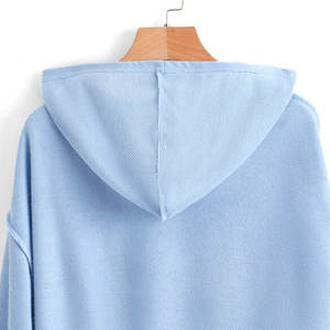 Sudaderas con Capucha para Mujer, Diseño 2026, Color Azul Claro, Estampadas, 100% Algodón, Bolsillos Tipo Canguro, Talla Grande - Product Image 4
