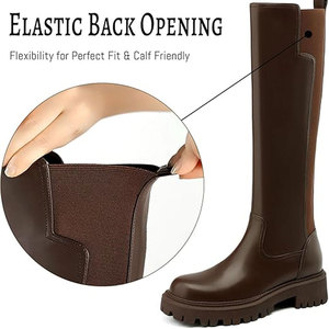 Bottes d'équitation classiques avec finition lisse et semelle antidérapante, bottes d'équitation professionnelles - Product Image 3