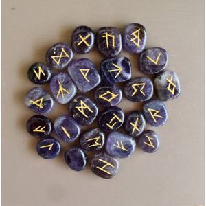 Améthyste Rune Sets Elder Futhrak Rune Set Gemstone Runic Set - Product Image 3