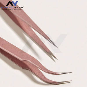 Pinzas Portátiles para Pestañas en Oro Rosa - Juego de 2 Herramientas de Acero Inoxidable para Extensión de Pestañas para Uso Doméstico - Product Image 3