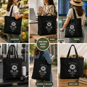 Custom Logo <b>Canvas</b> <b>Tote</b> Bag Reusable Shopping Bag Floral Print Plain Calico Carryall for Grocery Gift Daily Use - Product Image 4