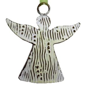 Decoración de árbol de Navidad, ornamento colgante de Ángel de Navidad hecho a mano, personalizado, oro de hierro, acabado antiguo - Product Image 1