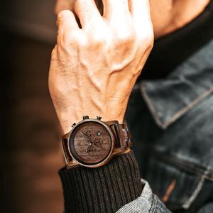 นาฬิกาไม้สไตล์วินเทจ FAIZA CRAFT งานแฮนด์เมด ของขวัญคริสต์มาสสุดพิเศษ พร้อมหน้าปัดแสดงวันที่/วันในสัปดาห์ ระบบควอตซ์ เหมาะสำหรับคนรักนาฬิกา - Product Image 6