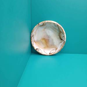 Bol de service en résine rouge et blanc, fait main, sans plomb, poli, avec motif marbré aquamarine, pour les fêtes - Product Image 3