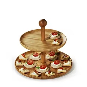 Décoration de centre de table, support à gâteau en bois, présentoir à gâteau, plateau de service pour desserts, table de mariage - Product Image 5