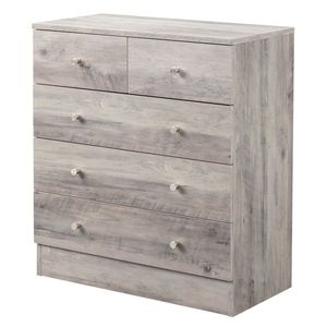Commode moderne simple grise à 5 tiroirs - Product Image 4