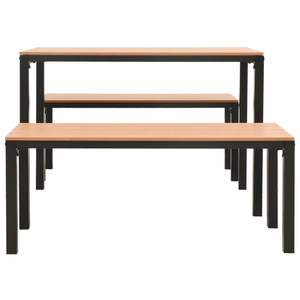 ชุดรับประทานอาหารในสวนสีน้ำตาลและสีดำ เหล็กและไม้ผสมพลาสติก - Product Image 4