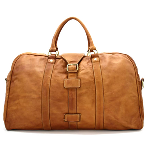 Multiple Compartments <b>Leather</b> <b>Duffle</b> <b>Bag</b> Oval Shape Water Resistant Travel Zipper Closure Workout Travel <b>Leather</b> <b>Duffle</b> <b>Bags</b> - Product Image 1