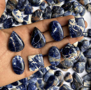 100% Sodalite naturelle pierres précieuses en vrac gros cristal pierres précieuses fabrication de bijoux approvisionnement en vrac pierre Cabochon coupe mélange forme - Product Image 2