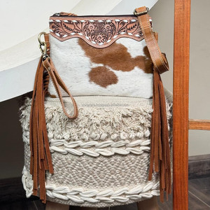 Bolsos de cuero mecanizados a mano más vendidos, monederos y bolsos de mano para mujer, bolsos cruzados de lujo con flecos de cuero de vaca genuino para mujer - Product Image 5