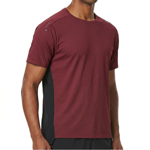 Camiseta de hombre transpirable y antiarrugas con cuello redondo, diseño liso, manga corta, corte holgado, con logo, elegante. - Product Image 5