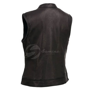 Chaleco de cuero para motocicleta de diseño personalizado a la moda, precio económico, chaleco de cuero transpirable para motocicleta hecho en Pakistán - Product Image 3
