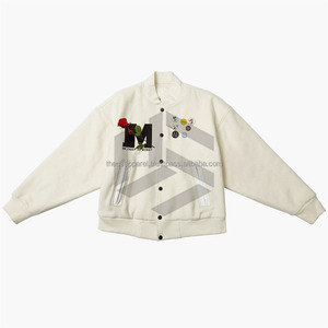OEM Custom Wholesale Embossed Canvas Sleeves Baseball Bomber Letterman Varsity <b>Jacket</b> for <b>Men</b> <b>Waterproof</b> Breathable Windproof - Product Image 2