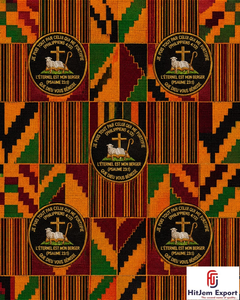 Tela Africana Religiosa Personalizada con Estampado de Cera, Uniforme de Iglesia Kente, Fabricante de Textiles, Proveedor Mayorista - Product Image 4