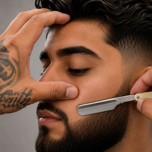 Heavy Duty <b>Straight</b> <b>Razor</b> Blade Holder Plastic Handle Professional Folding Barber Shaving <b>Razor</b> for Salon and Personal Use - Product Image 3