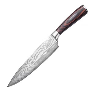 Couteaux de chef en acier Damas de haute qualité, faits à la main, avec manche en bois, style japonais, en vente à bas prix - Product Image 1