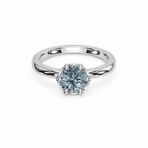 Anillo de Compromiso de Diamante Redondo de Corte Brillante Platino con Engaste Clásico de Garras, Joyería Fina para Mujer - Product Image 5