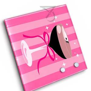 Pink Cocktail Lash Tile Acrylic Sustainable Custom Logo Striped Lash Extension Holder <b>Board</b> Square Shaped - Product Image 2