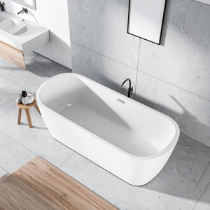 Baignoire autoportante moderne en acrylique écologique pour hôtel, idéale pour les bains relaxants en intérieur - Product Image 3