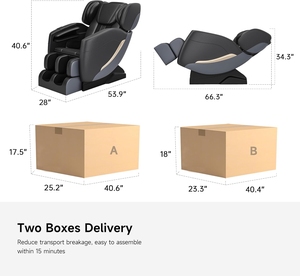 Fauteuil de massage pliable 4D Lift - Fonction zéro gravité, rouleaux Shiatsu et pression d'air intégrale, fonction musicale, en cuir - Product Image 2