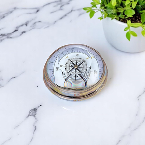 Antique <b>Glass</b> Compass Vintage Nautical Navigation Compass Decorative Instrument Collectible <b>Desk</b> Decor Travel Gift for - Product Image 3