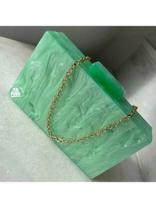 Precio de fábrica al por mayor, bolso de mano de resina personalizado para mujer, bolso de mano de resina a la moda para fiestas y bodas. - Product Image 5