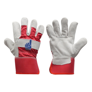 Guantes de Seguridad de Cuero Amarillo Gris, Resistentes a la Abrasión, Antideslizantes, de Uso General, con Puño Recto - Product Image 5