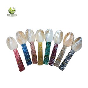 Cuchara Reutilizable para Caviar de Madreperla, Concha Marina Natural Hecha a Mano, Diseño Minimalista, Apta para Lavavajillas, Mango Corto - Product Image 4