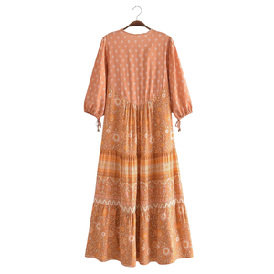 Vestido Midi Estampado Floral para Mujer, Elegante para Uso Diario - Product Image 2
