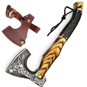 Burraq Custom 17" Handmade Stainless Steel <b>Axe</b> Head Tomahawks Rosewood Handle Leather Sheath 4.5in Cutting Edge DIY Industrial - Product Image 5