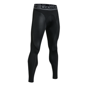 Leggings de Compresión para Hombre VABBAU, Largos, de Color Sólido, con Cintura Elástica de Spandex y Nailon, Diseño con Paneles de Malla - Product Image 2