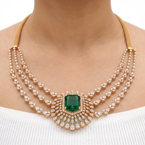 Collier en or 14K massif avec diamant de laboratoire, design créatif, sertissage pavé, cadeau unique, bijou de style vintage, testeur inclus - Product Image 2