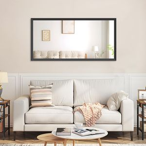 Specchio da Bagno Moderno Rettangolare 60x30 Pollici con Cornice Nera, Grande Specchio Decorativo da Parete per Soggiorno e Camera da Letto - Product Image 5