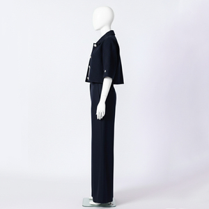 Combinaisons tendance pour femmes, 100% coton, tissu Oxford, style streetwear, boutons, couleur unie, ensemble long 2 pièces, couleurs personnalisées - Product Image 3
