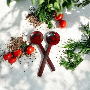 Cuchara de resina ecológica, tenedor reutilizable, tenedor apto para alimentos, tenedor de cocina, tenedor de mesa, tenedor de resina Time 2 Decor - Product Image 1