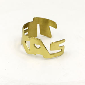 Handmade Raw Brass Cuff <b>Bracelet</b> for Women - Geometric Cut Out Open Bangle - Minimalist Statement Jewelry - <b>Adjustable</b> Gift - Product Image 6